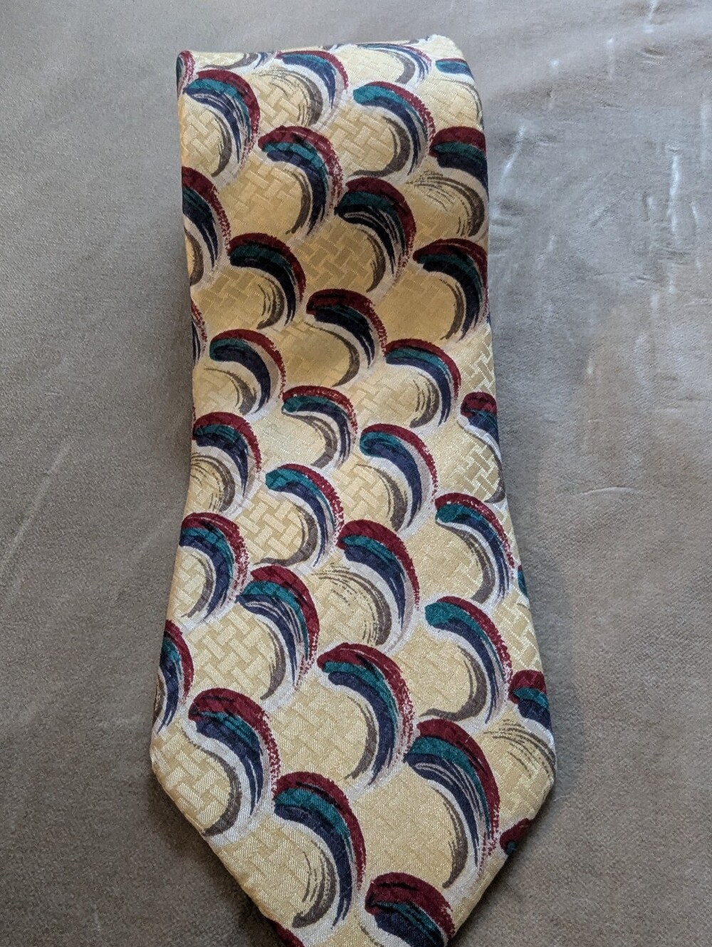 🎩 Vintage Harken Ltd. 100% Silk Abstract Brushstroke Tie | Made in USA